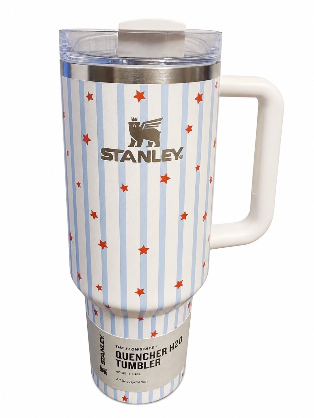 Stanley 40oz Stainless Steel H2.0 FlowState Quencher Tumbler Blue Starry Stripes